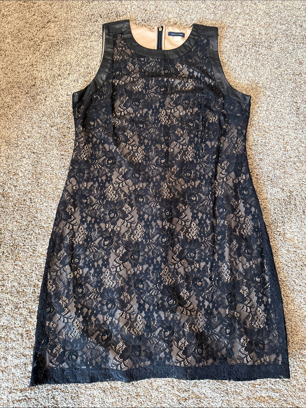 Tommy Hilfiger Black Lace and Nude Shift Dress - 14
